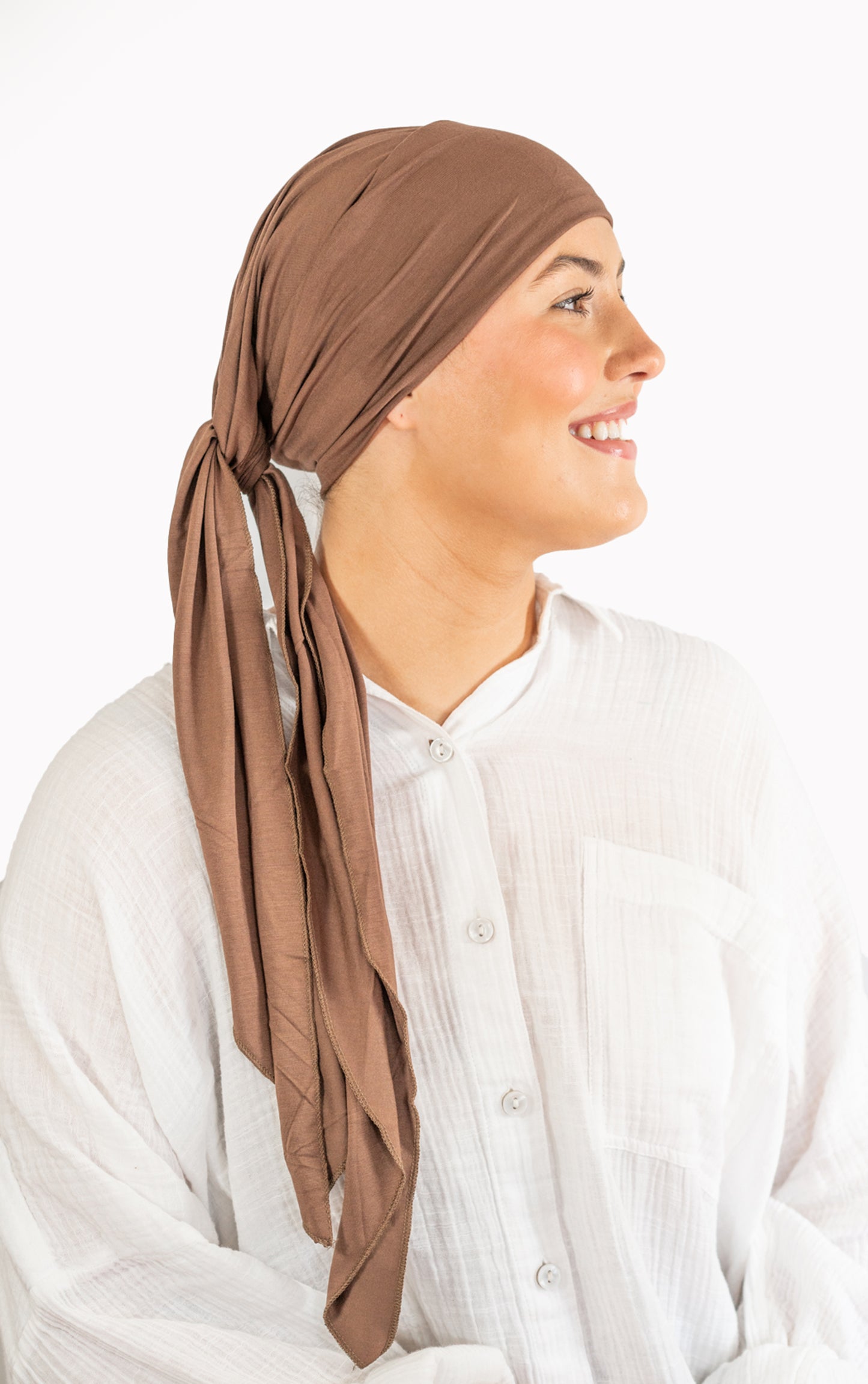 Brown Tie Bamboo Hat