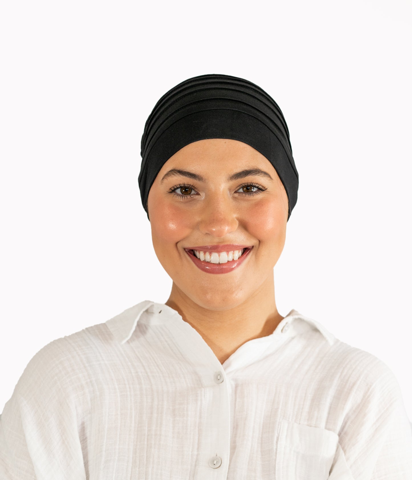 Black Pleated Bamboo Hat
