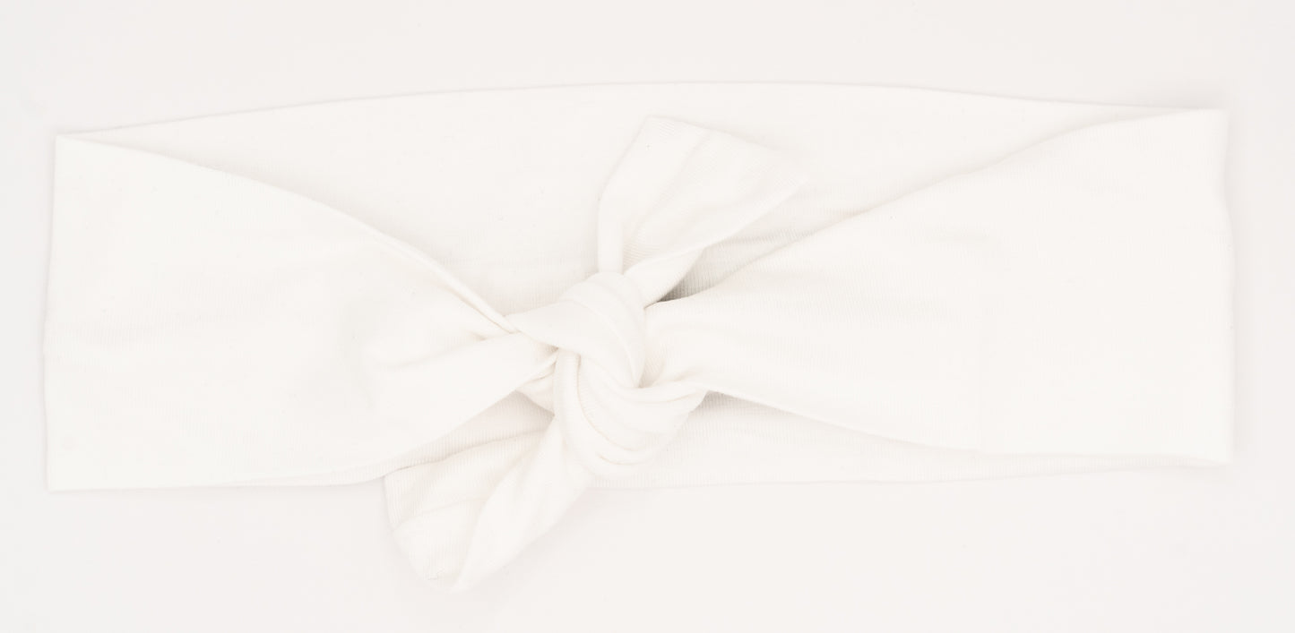 White Bamboo Tie Headband
