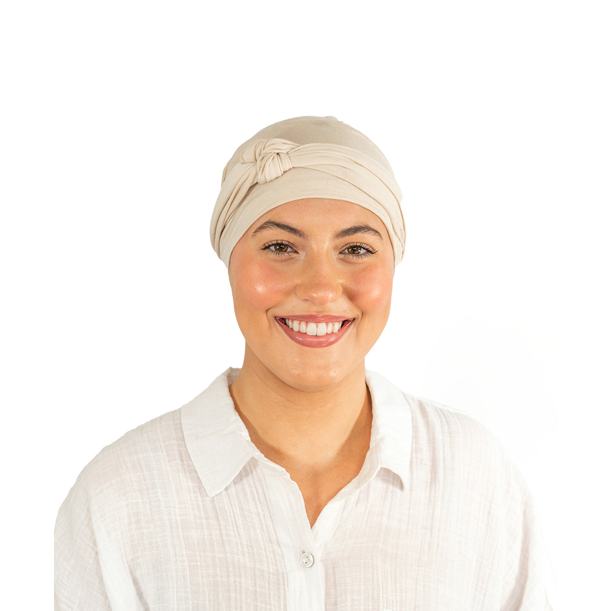 Beige Tie Bamboo Hat