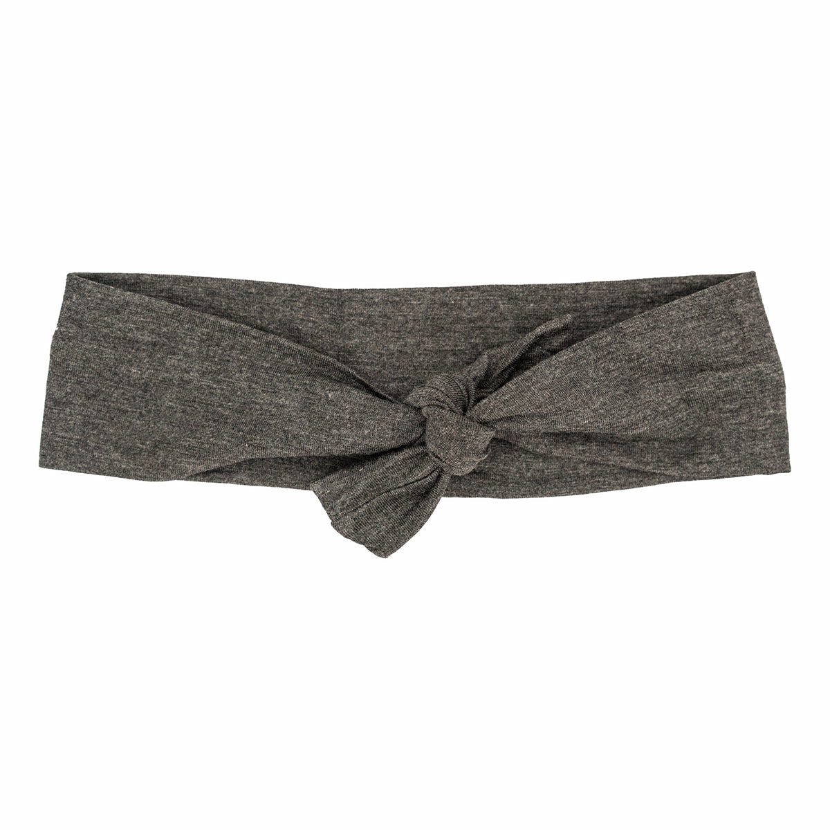 Dark gray headband with a knot on a white background