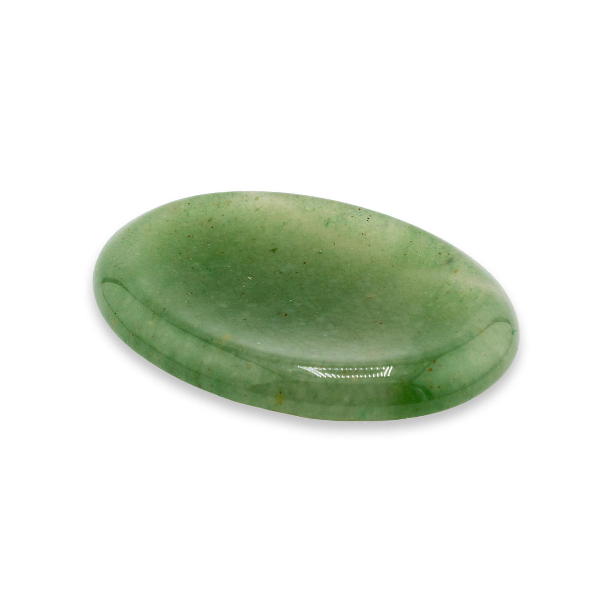 Green stone on a white background