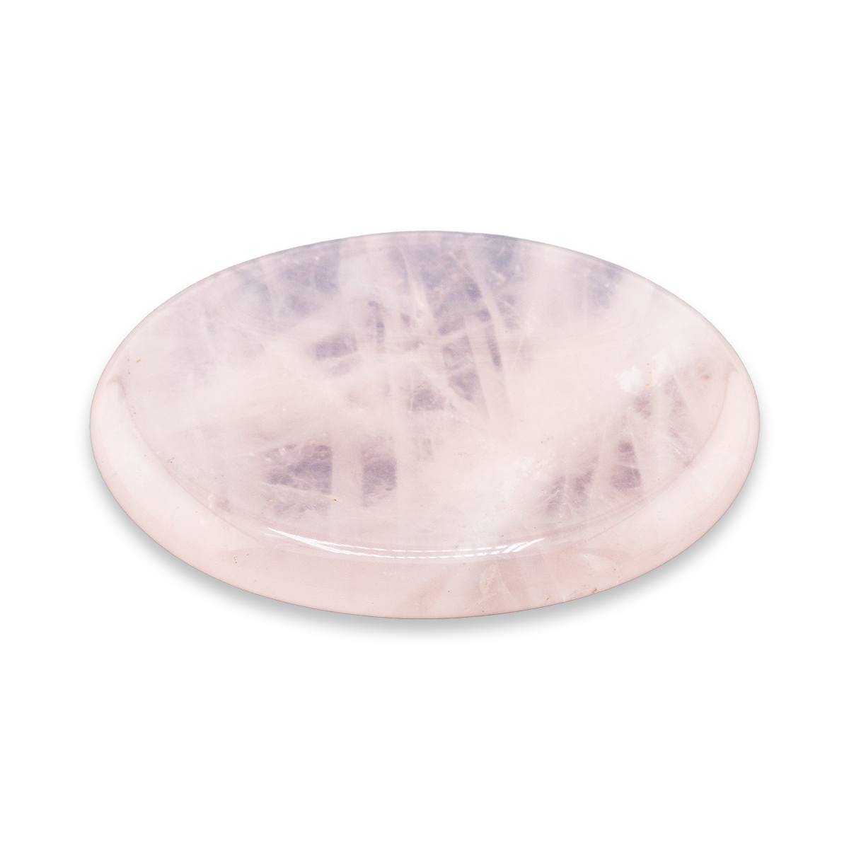 Round pink stone on a white background