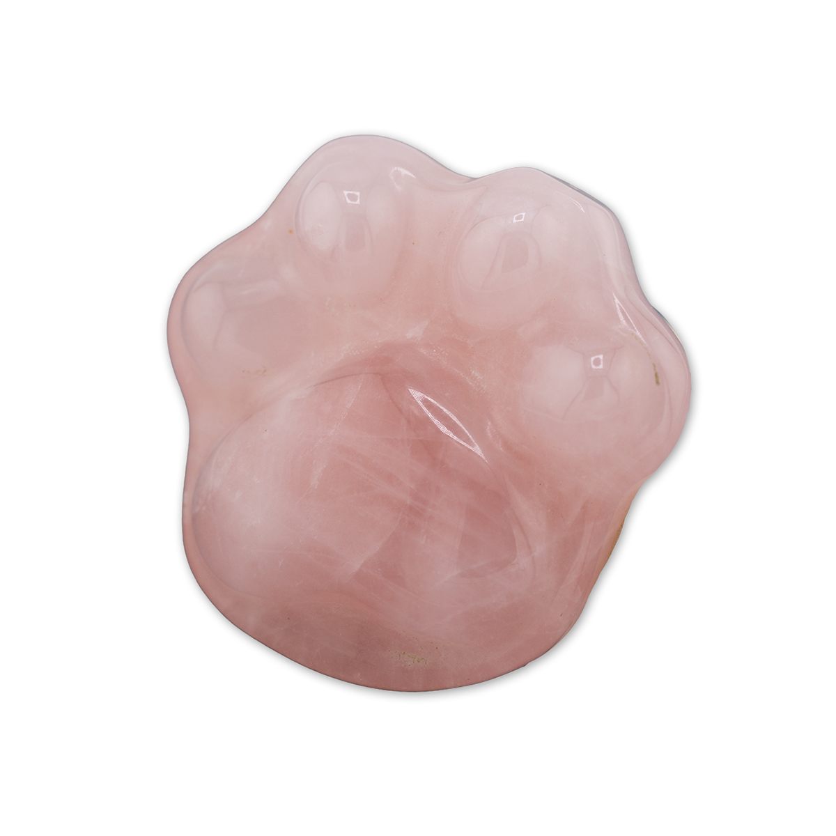 Pink stone with a wavy surface on a white background