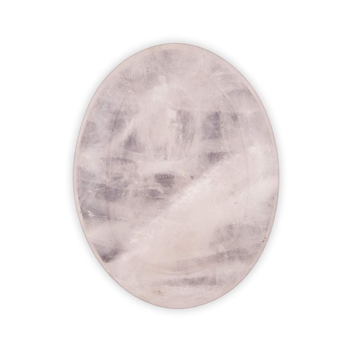 Marble-patterned oval stone on a white background