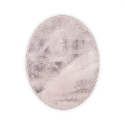 Marble-patterned oval stone on a white background
