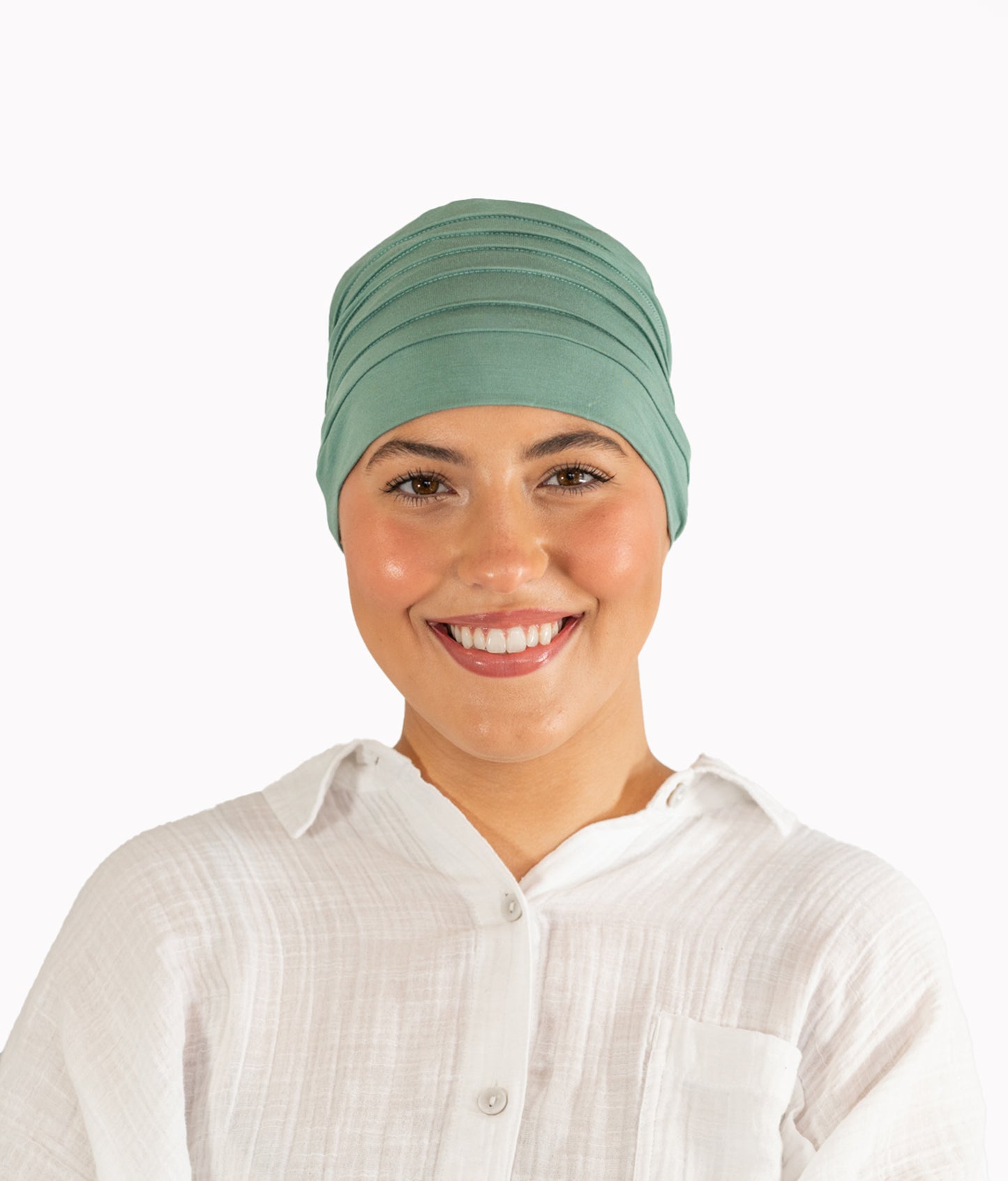 Sage Green Pleated Bamboo Hat