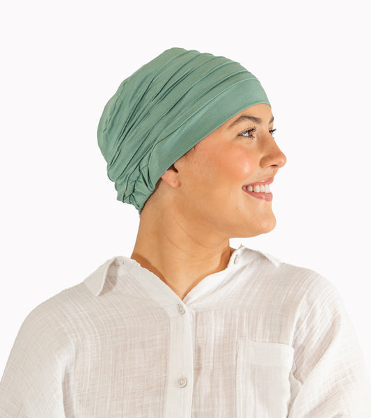 Sage Green Pleated Bamboo Hat