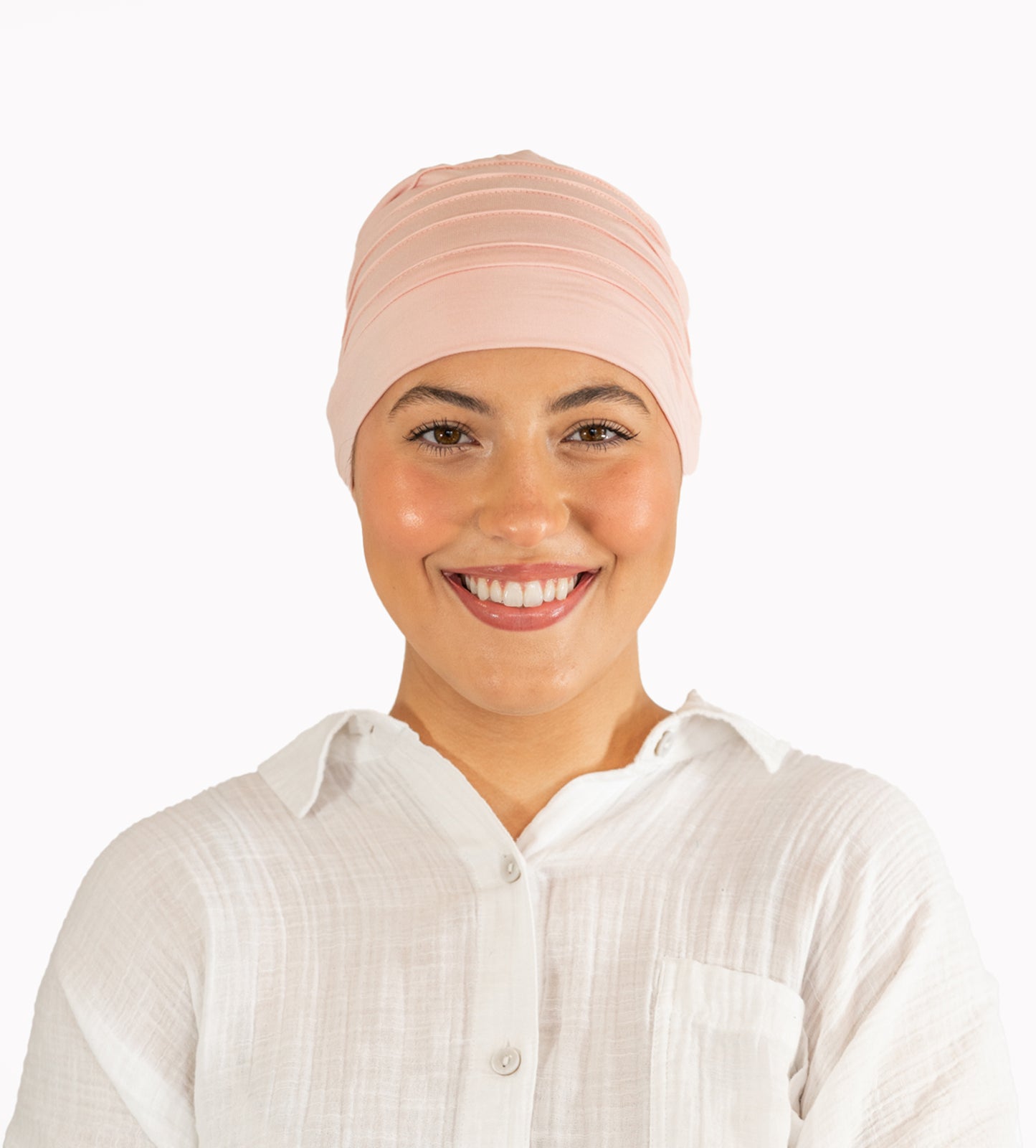 Blush Pleated Bamboo Hat