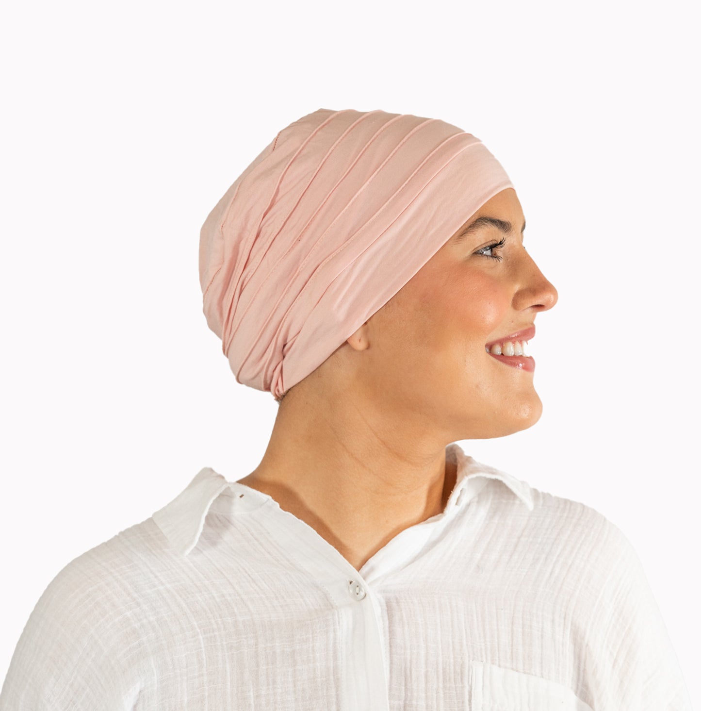 Blush Pleated Bamboo Hat