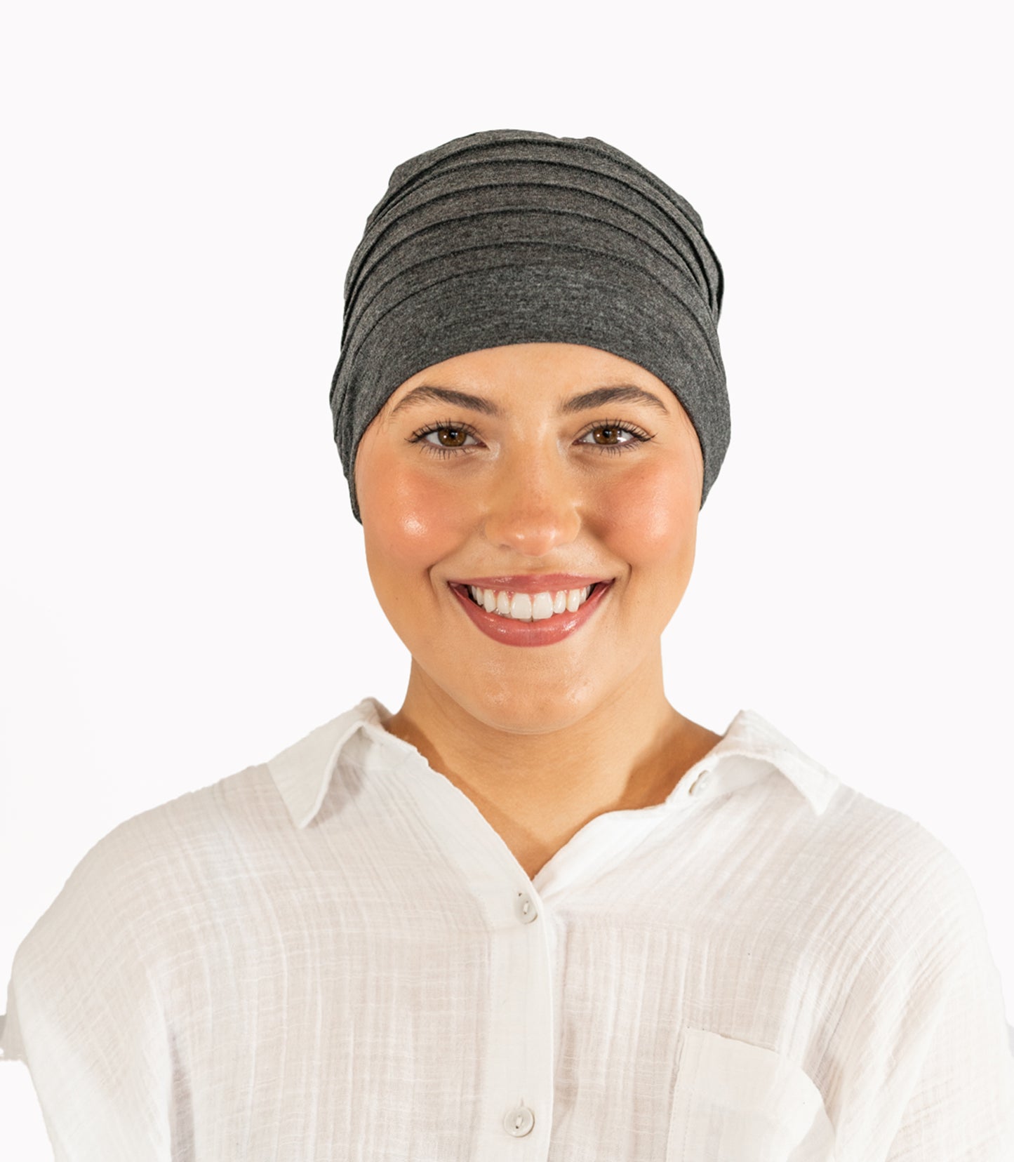 Charcoal Pleated Bamboo Hat