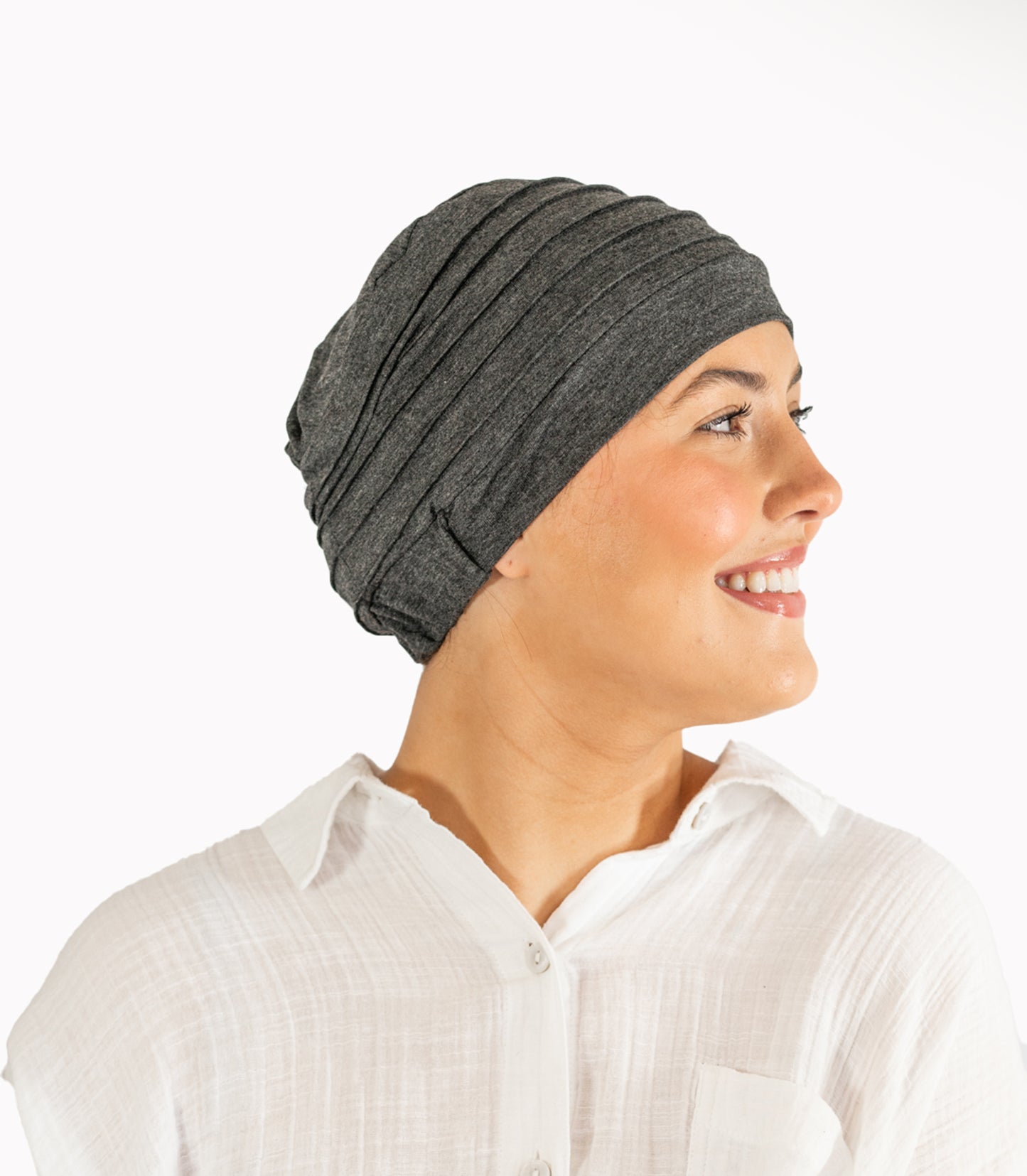 Charcoal Pleated Bamboo Hat