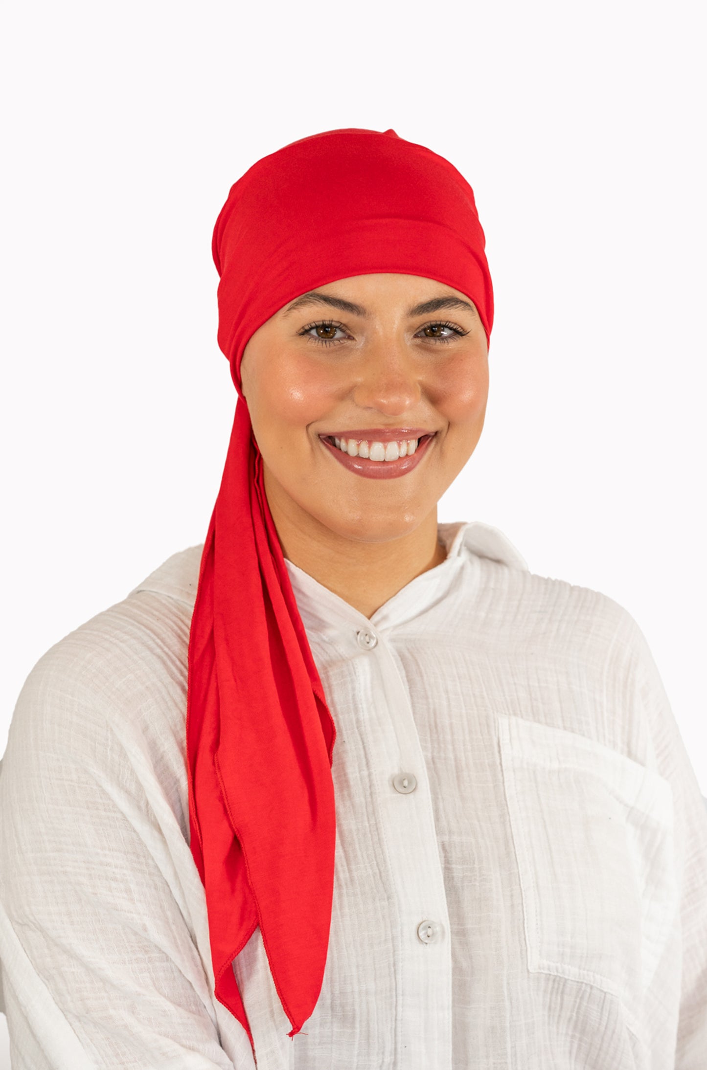 Red Tie Bamboo Hat