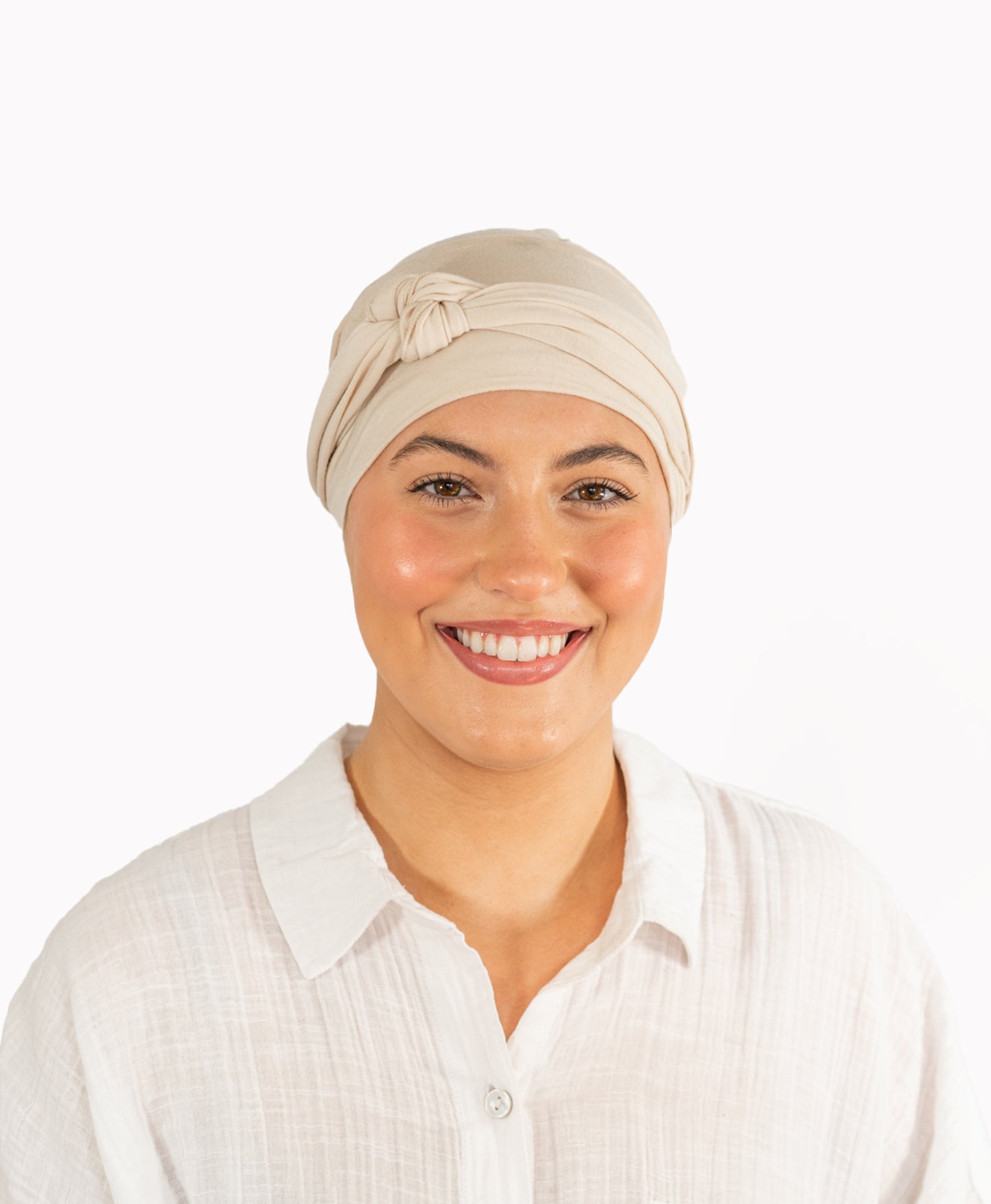 Beige Tie Bamboo Hat