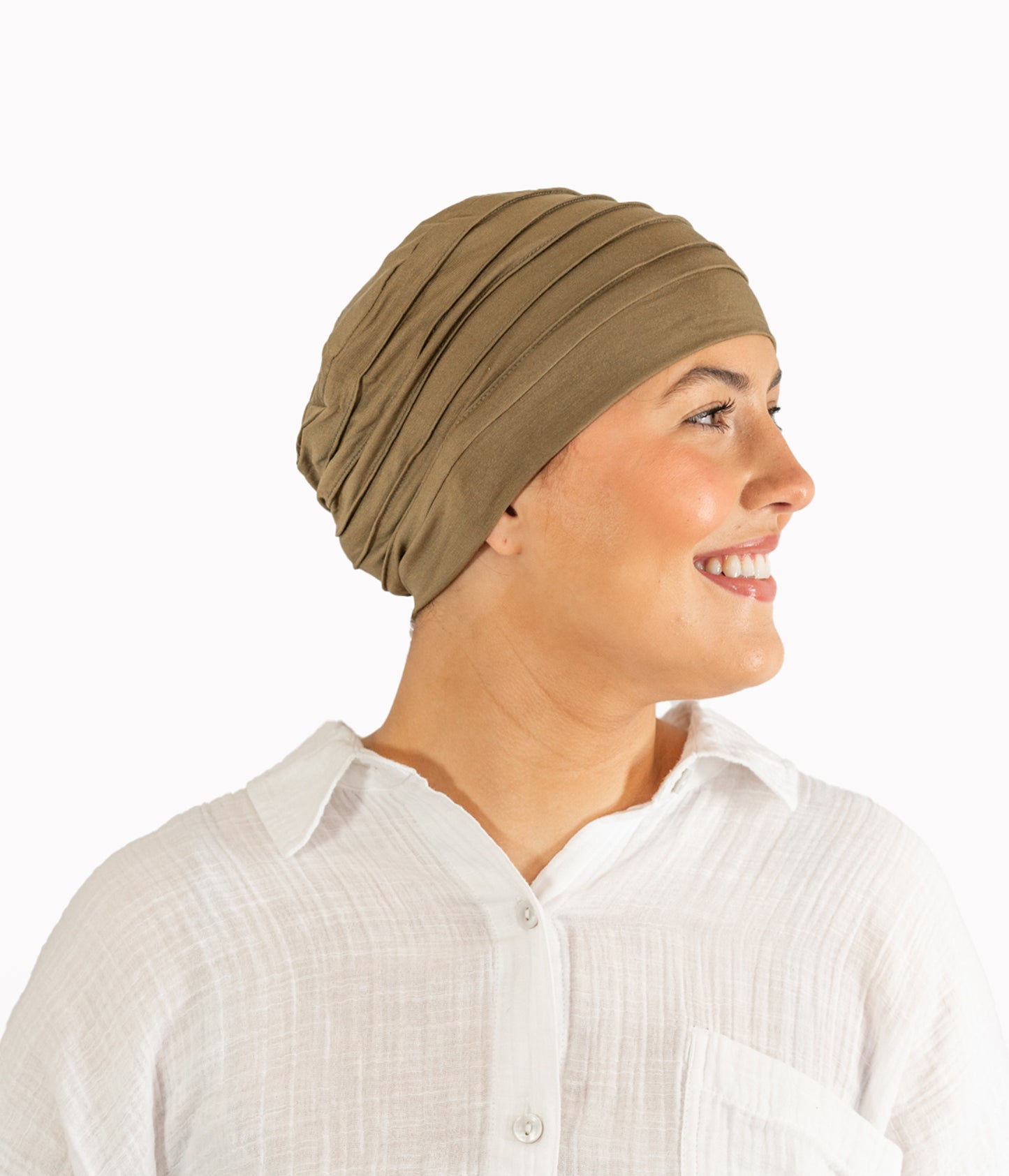 Olive Pleated Bamboo Hat