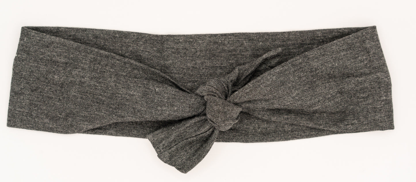 Charcoal Grey Bamboo Tie Headband