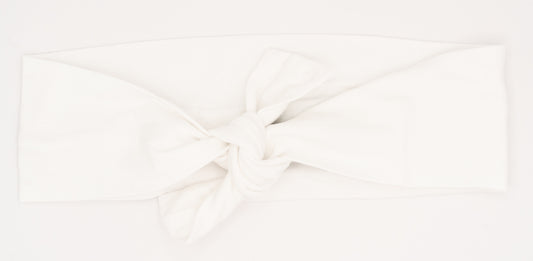 White Bamboo Tie Headband