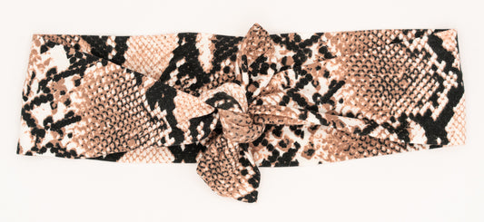 Snakeskin Bamboo Tie Headband Limited Edition