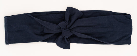 Navy Bamboo Tie Headband